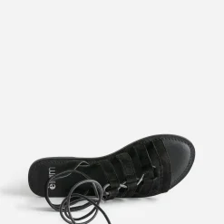 Sandale TEXTO noire cuir velours