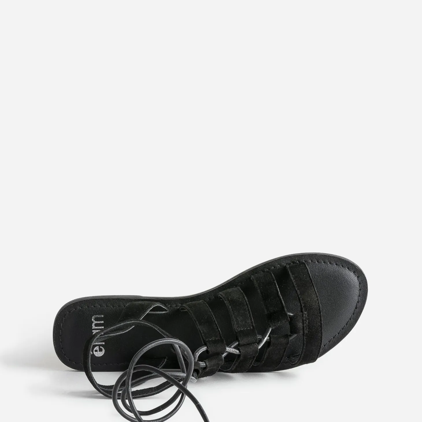 Sandale TEXTO noire cuir velours