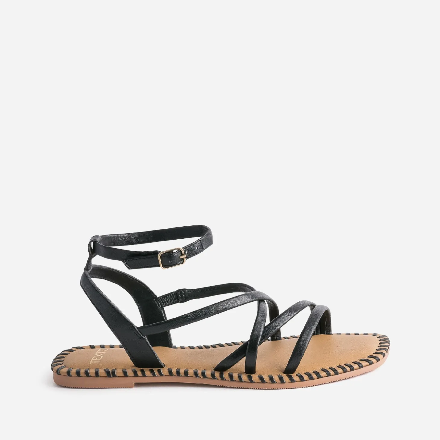 Sandale TEXTO noire en cuir