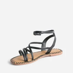 Sandale TEXTO noire en cuir