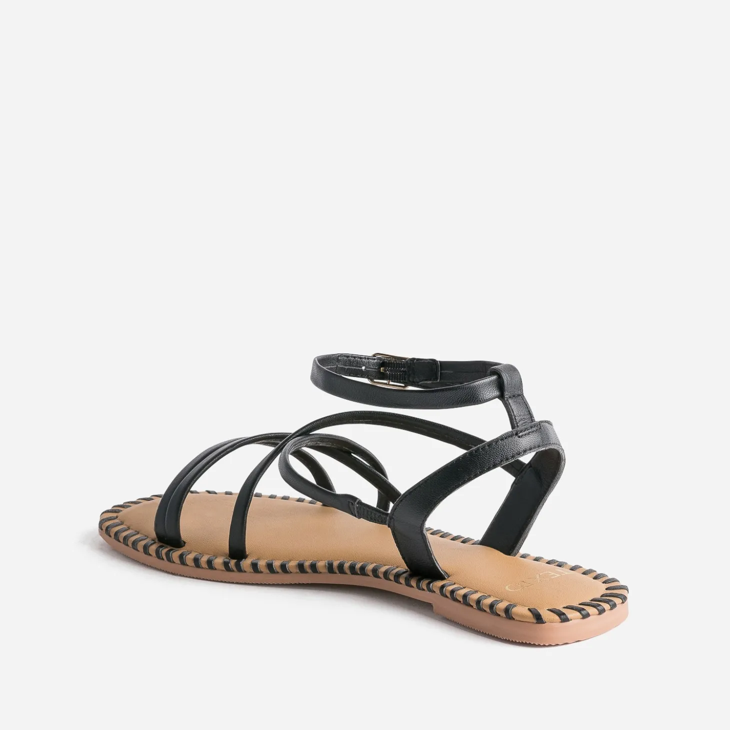 Sandale TEXTO noire en cuir