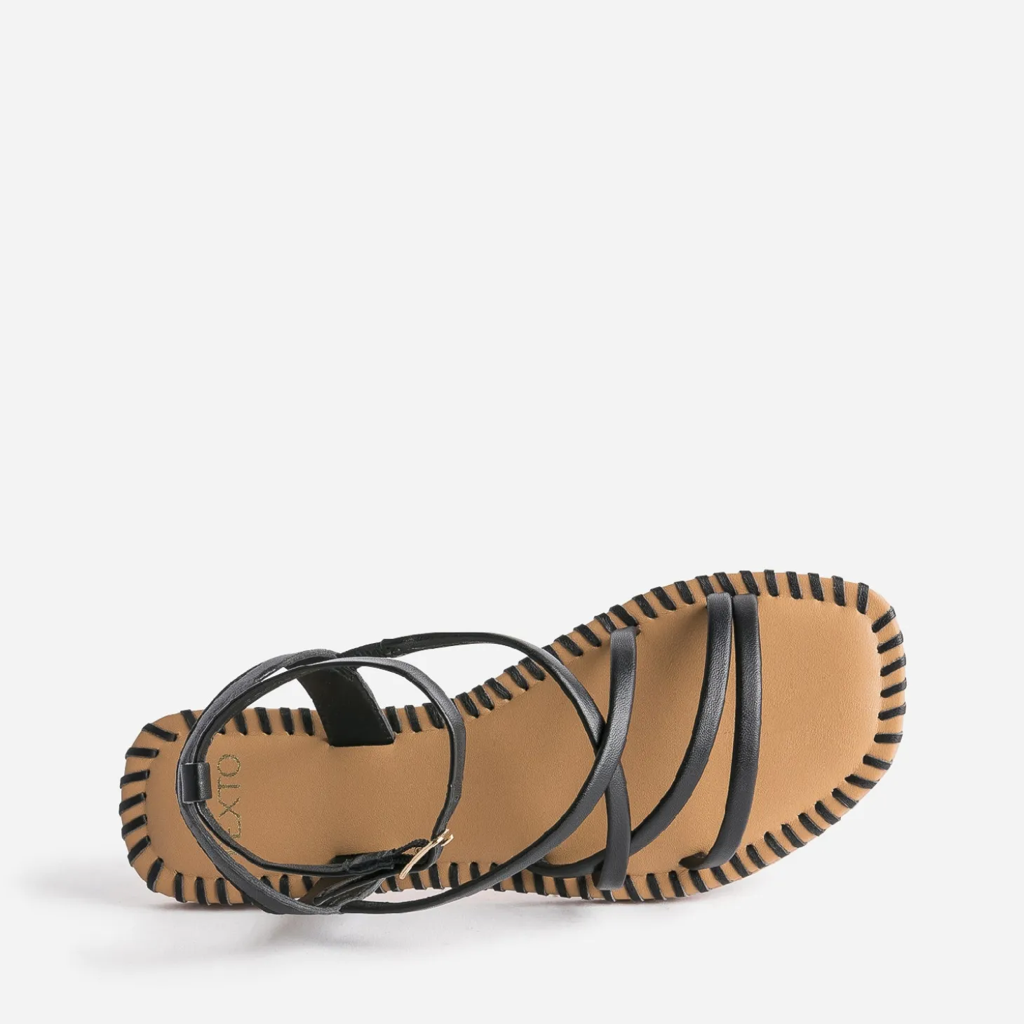 Sandale TEXTO noire en cuir