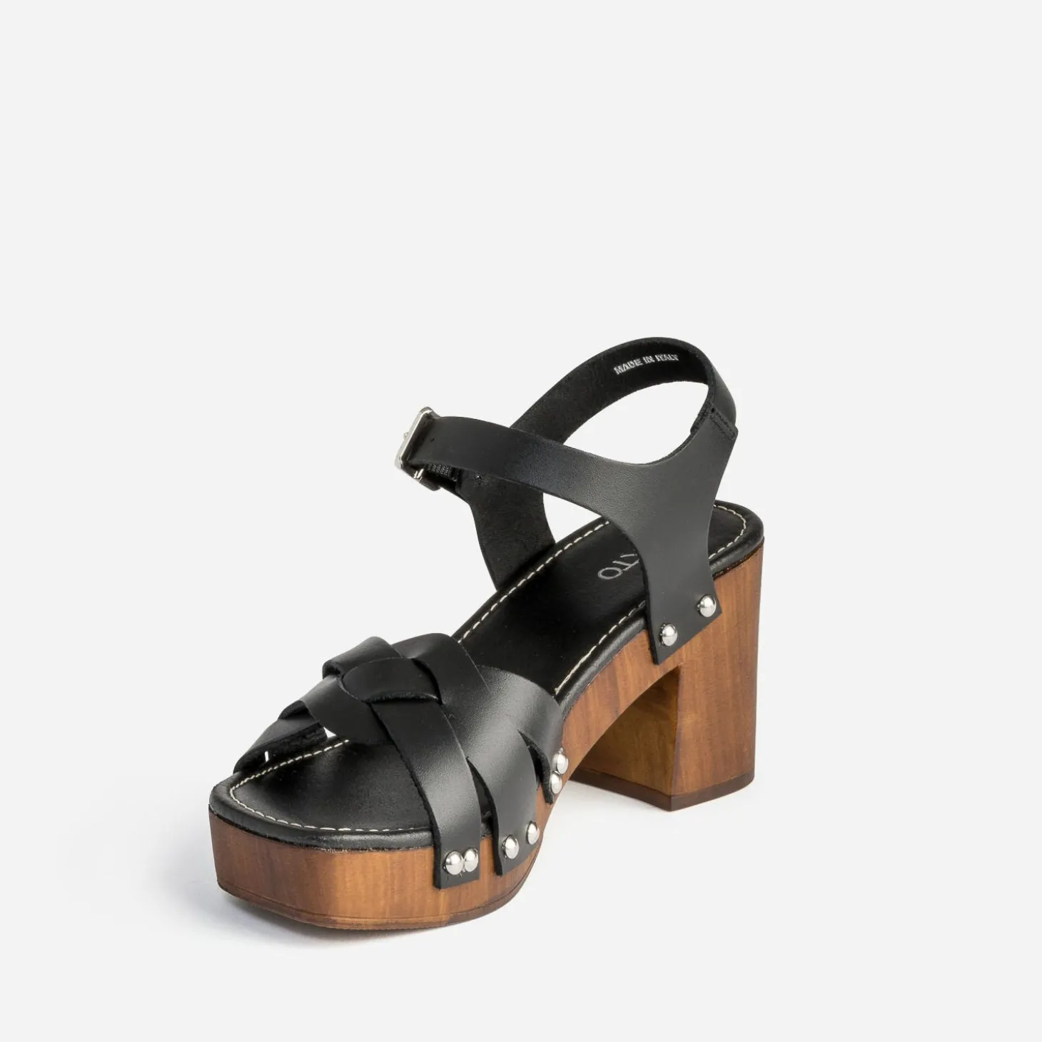 Sandale TEXTO noire en cuir