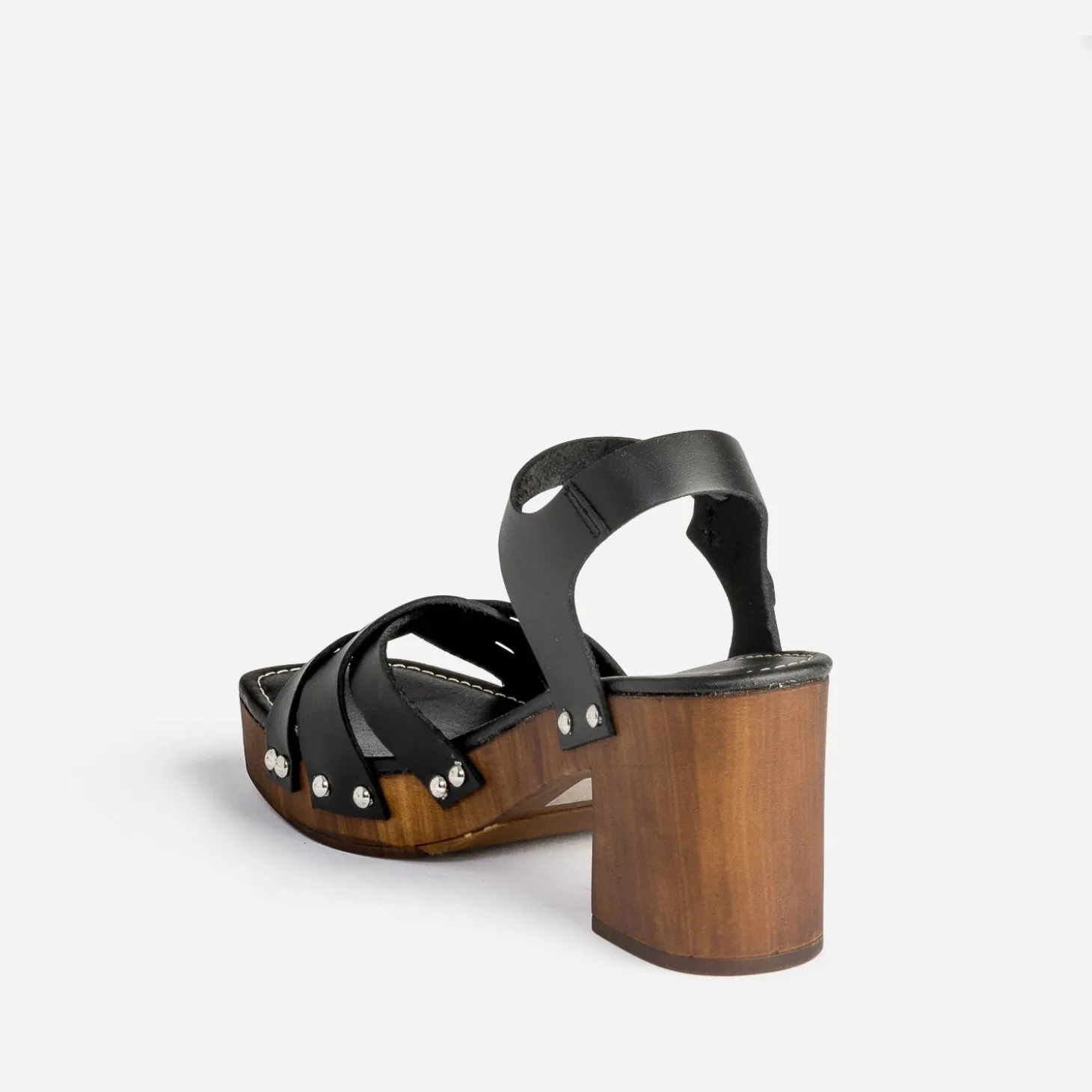 Sandale TEXTO noire en cuir