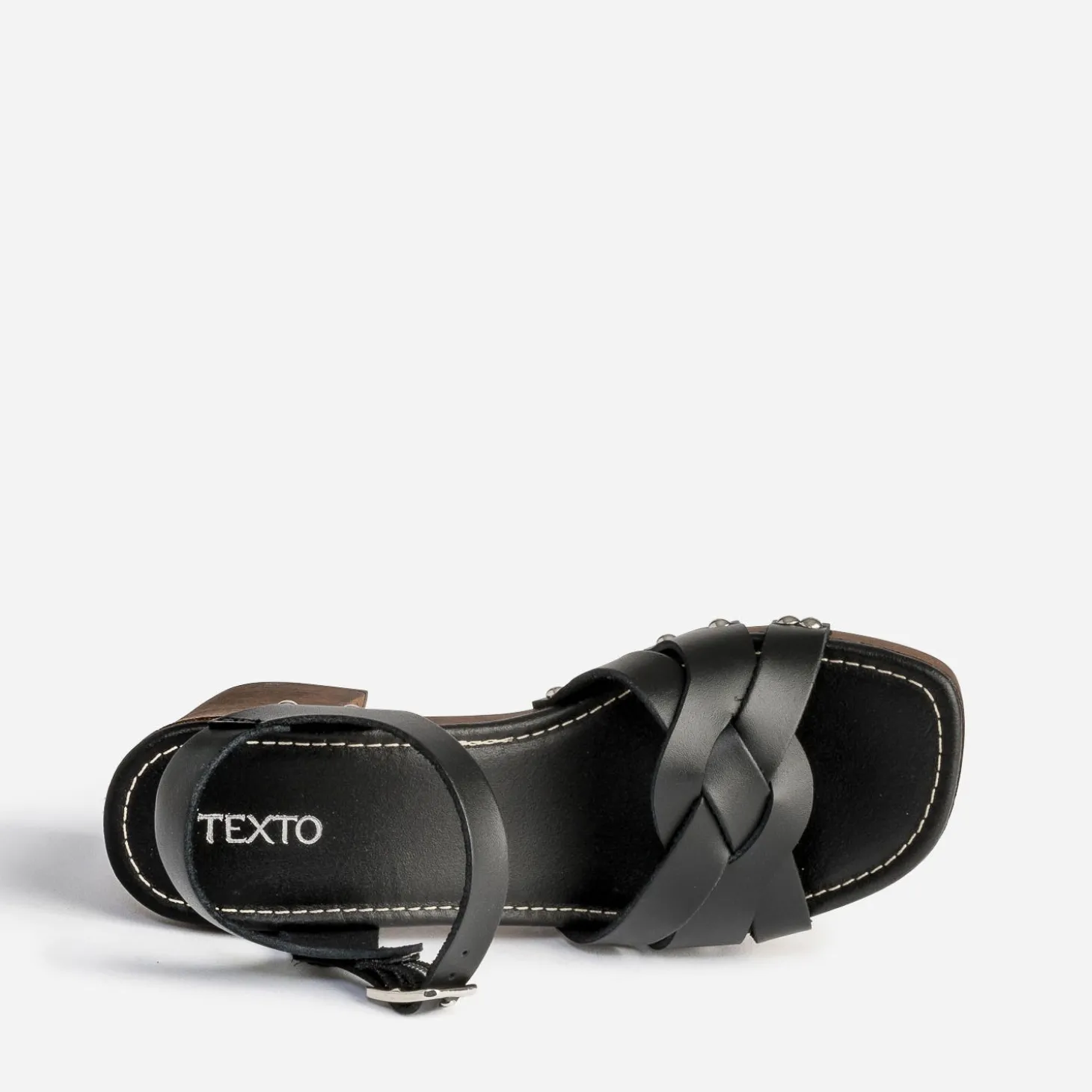 Sandale TEXTO noire en cuir