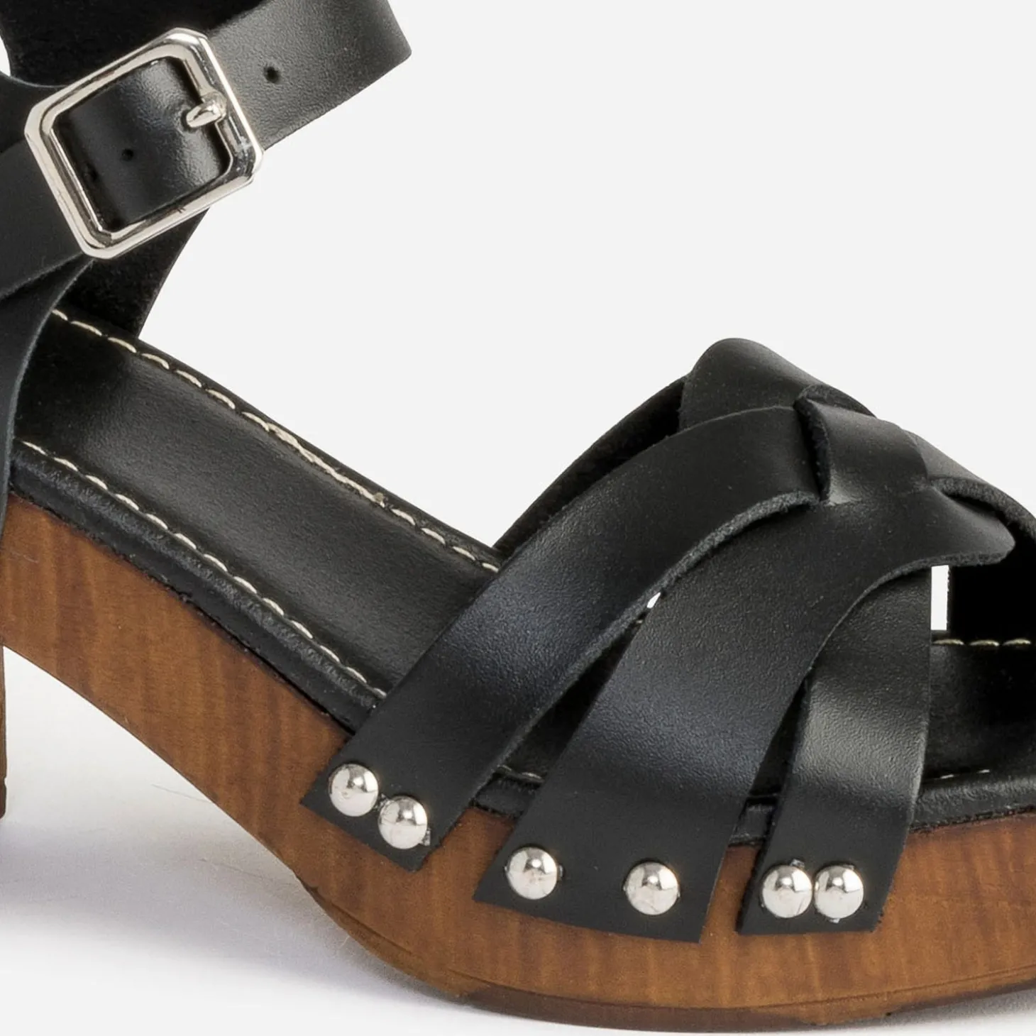 Sandale TEXTO noire en cuir