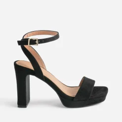 Sandale TEXTO noire suédée