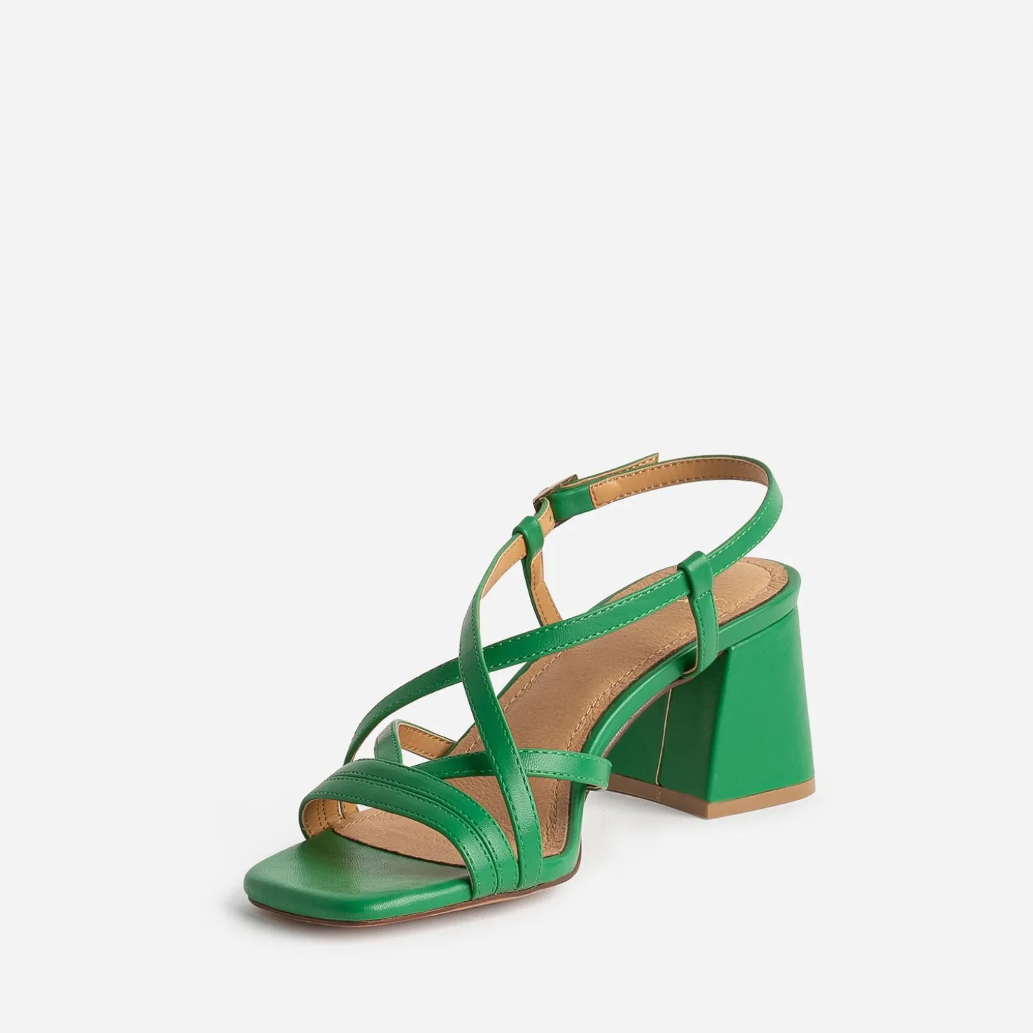 Sandale verte à fines brides