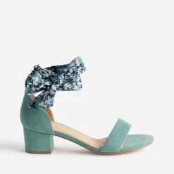 Sandale verte avec deux brides amovibles