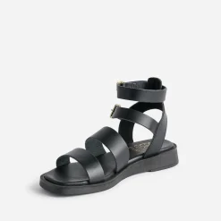 Sandale-spartiate TEXTO noire éco-conçue