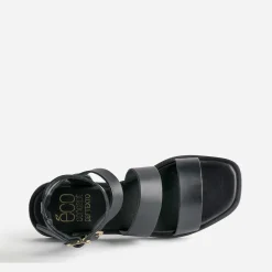 Sandale-spartiate TEXTO noire éco-conçue