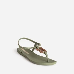 Sandale-tong IPANEMA kaki détail bijou