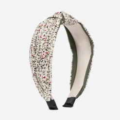 Serre-tête beige à imprimé fleuri