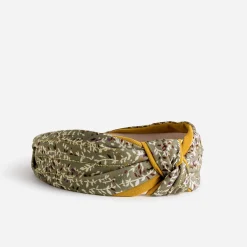 Serre-tête vert sauge à imprimé fleuri