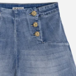 Short à pont TEXTO en jean bleu
