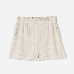 Short TEXTO beige rayures noires taille haute