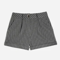 Short TEXTO gris à motif rayures