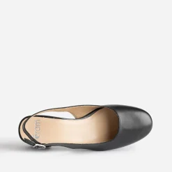 Slingback noir en cuir