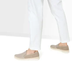 Slip-on beige en toile bi-matière