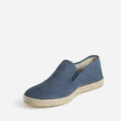 Slip-on marine en toile sur semelle corde