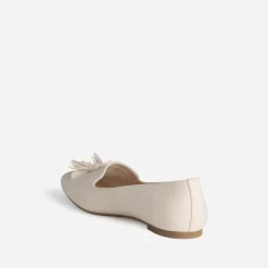 Slipper écru cuir