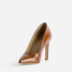 Stiletto cognac cuir