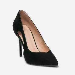 Stiletto TEXTO noir suédé à talon verni