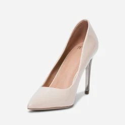 Stiletto TEXTO nude verni à talon miroir