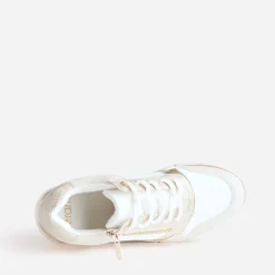 Tennis beige et écrue bi-matière