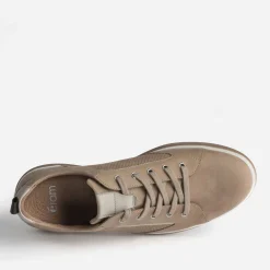 Tennis beige foncé en cuir