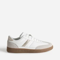 Tennis blanche et grise détails effet python