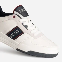 Tennis blanche, marine, bordeaux