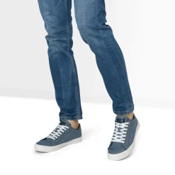 Tennis bleu chiné en toile