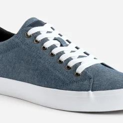 Tennis bleu chiné en toile