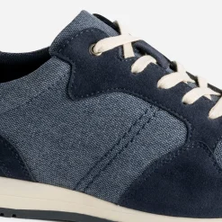 Tennis bleu marine bi matière