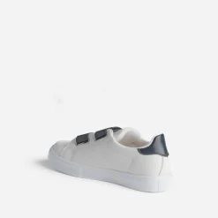 Tennis BUGGY blanche à scratchs marine