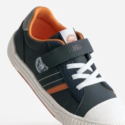 Tennis BUGGY marine et orange à scratch