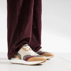 Tennis camel, bordeaux et beige semelle amovible