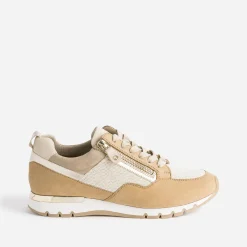 Tennis CAPRICE camel et textile pailleté