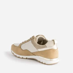 Tennis CAPRICE camel et textile pailleté