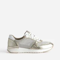 Tennis CAPRICE dorée cuir et mesh