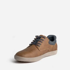 Tennis cognac détail textile chiné