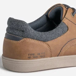 Tennis cognac détail textile chiné