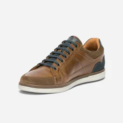 Tennis cognac en cuir