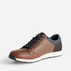 Tennis cognac et bleu marine