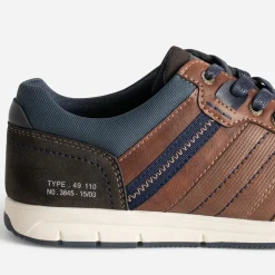 Tennis cognac et bleu marine