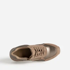 Tennis compensée marron et bronze