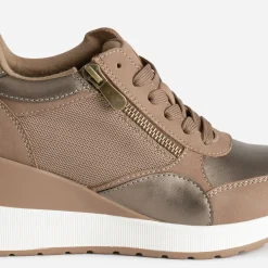 Tennis compensée marron et bronze