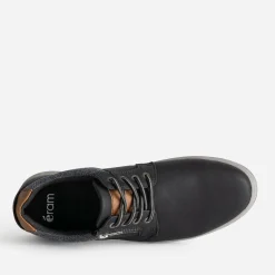 Tennis confort noire et textile chiné