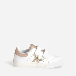 Tennis écrue détails dorés à scratchs